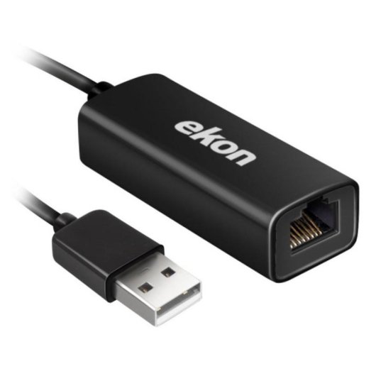 Hub Ekon 1 port USB 2.0 vers RJ-45 ECITUSBLANK noir