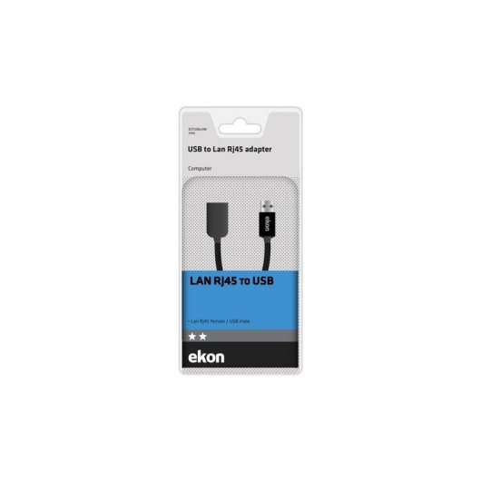 Hub Ekon 1 port USB 2.0 vers RJ-45 ECITUSBLANK noir
