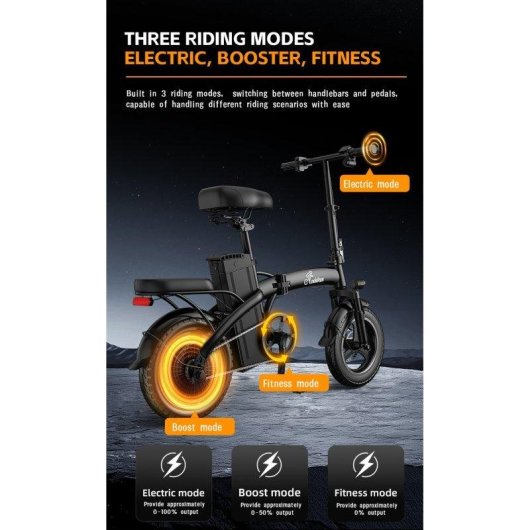 Bicicleta Eléctrica Plegable LookRun G11 400W 48V 14"
