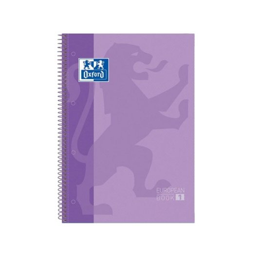 Notizheft Oxford Europeanbook 1 A4 Gitters Spiral violett
