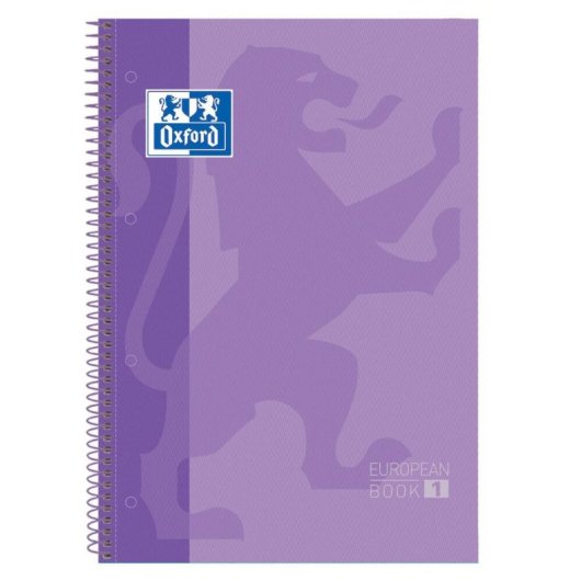 Notizheft Oxford Europeanbook 1 A4 Gitters Spiral violett