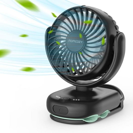 Tragbarer Momcozy Ventilator 8000 mAh, 4 Stufen und flexibles Stativ