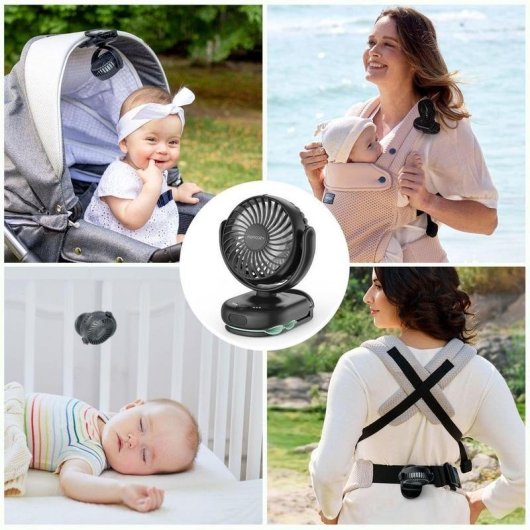 Tragbarer Momcozy Ventilator 8000 mAh, 4 Stufen und flexibles Stativ
