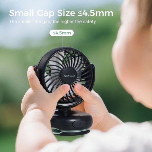 Tragbarer Momcozy Ventilator 8000 mAh, 4 Stufen und flexibles Stativ