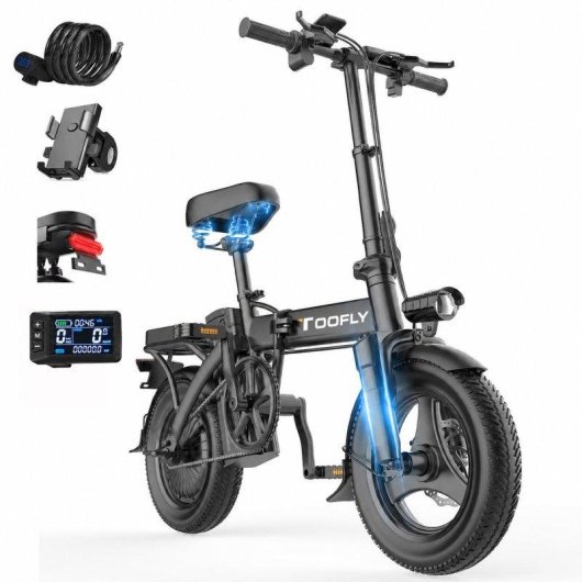 Bicicleta Eléctrica Plegable Toofly GS3 250W 48V 15Ah Neumáticos 14"