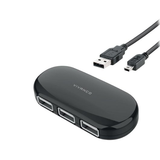 Vivanco USB-Hub 4 Ports 480 Mbit/s VVITHUB4USB Kabel 0,5 m