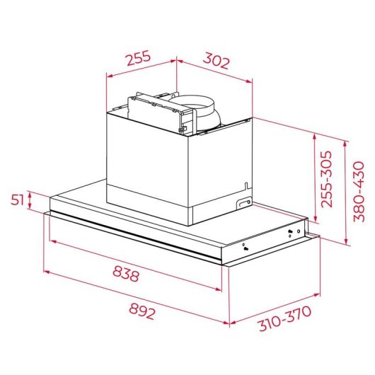 Campana extractora Teka INTEGRA PRO GFI 96370 TOS BK grupo filtrante 90 cm táctil