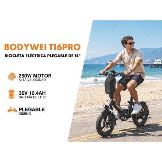 Bicicletta elettrica Bodywel T16 Pro pieghevole 250 W 360 Wh 14"