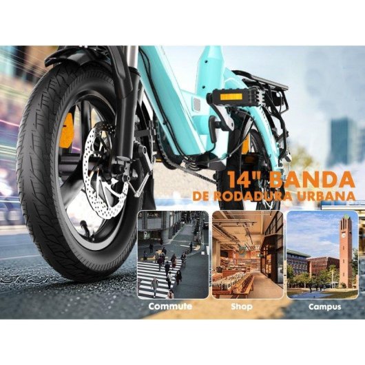 Bicicleta eléctrica plegable Bodywel T16 Pro 250 W 14" negra