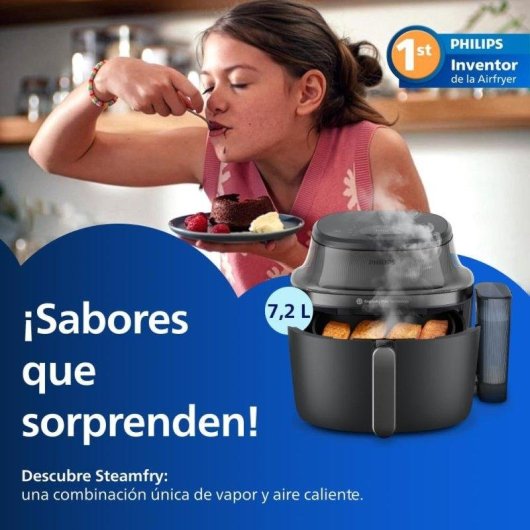 Freidora de Aire Philips Airfryer Serie 5000 NA540/00 7,2L 2000W con Vapor y Limpieza Automática