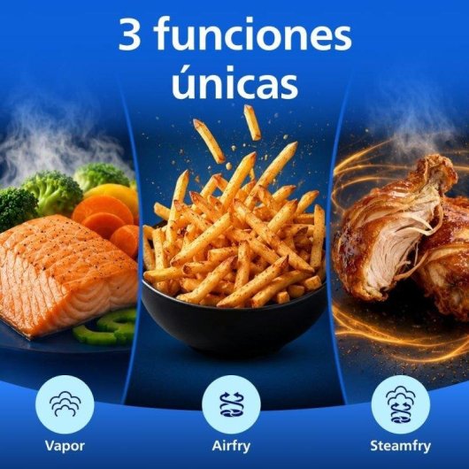 Freidora de Aire Philips Airfryer Serie 5000 NA540/00 7,2L 2000W con Vapor y Limpieza Automática