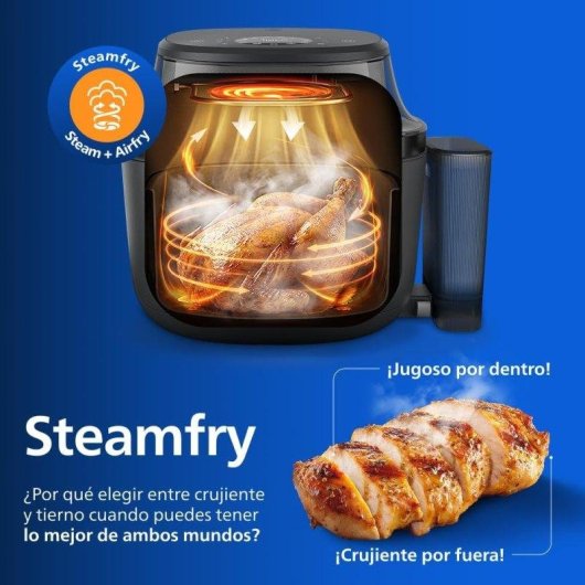 Freidora de Aire Philips Airfryer Serie 5000 NA540/00 7,2L 2000W con Vapor y Limpieza Automática