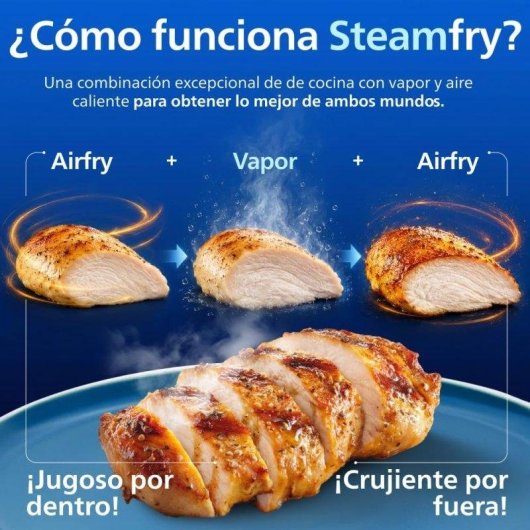 Freidora de Aire Philips Airfryer Serie 5000 NA540/00 7,2L 2000W con Vapor y Limpieza Automática