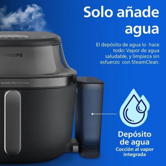 Freidora de Aire Philips Airfryer Serie 5000 NA540/00 7,2L 2000W con Vapor y Limpieza Automática