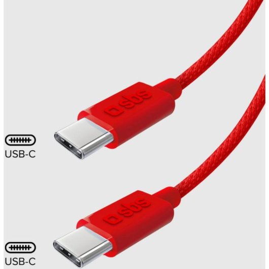 Cable USB-C a USB-C SBS 1,5 m USB 2.0 0,48 Gbit/s Rojo