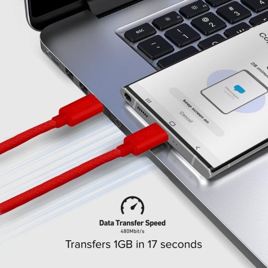 Cable USB-C a USB-C SBS 1,5 m USB 2.0 0,48 Gbit/s Rojo
