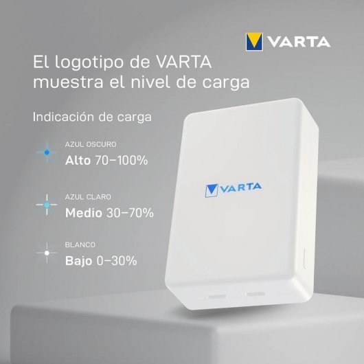Power Bank Varta Mag Pro 10000 mAh 20 W Carga inalámbrica Blanco