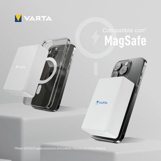 Power Bank Varta Mag Pro 10000 mAh 20 W Carga inalámbrica Blanco