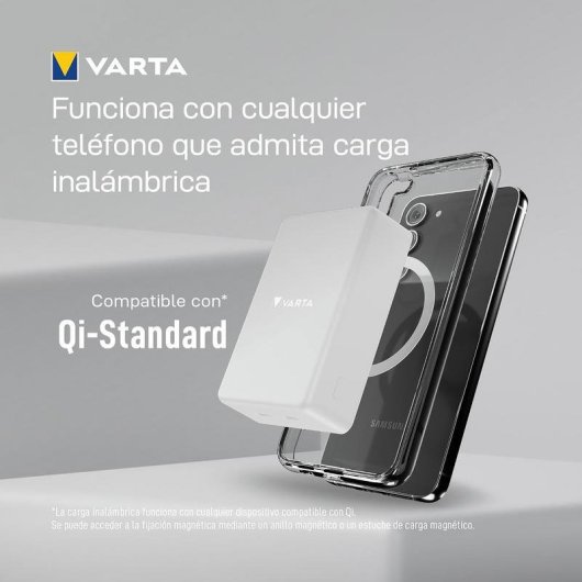 Power Bank Varta Mag Pro 10000 mAh 20 W Carga inalámbrica Blanco