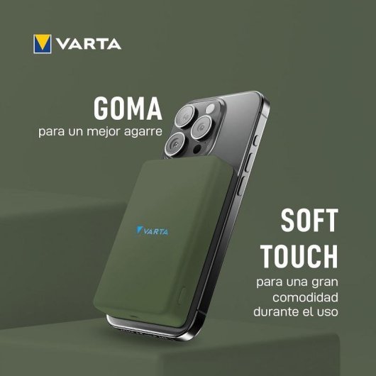 Power Bank Varta Mag Pro Power on Demand 5000 mAh 12 W Apta para avión Verde
