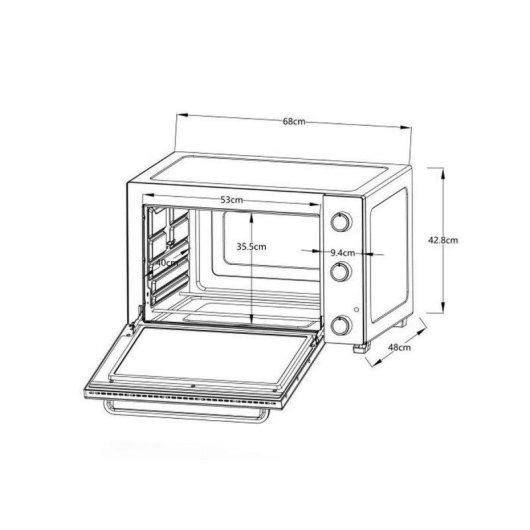 Mini Four Continental Edison CEMF80B Nettoyage manuel 75L 68cm Tournebroche