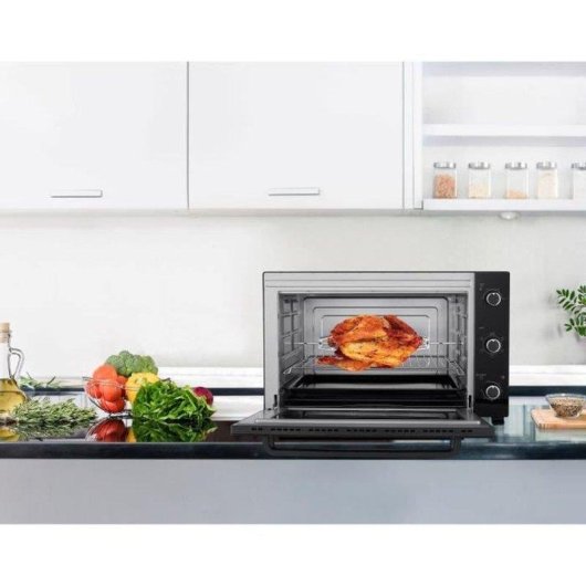 Mini Four Continental Edison CEMF80B Nettoyage manuel 75L 68cm Tournebroche