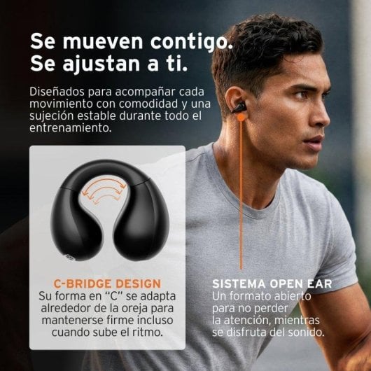 Auriculares Head Orbit Clip inalámbricos abiertos para deporte, ENC e IPX4, 24 h