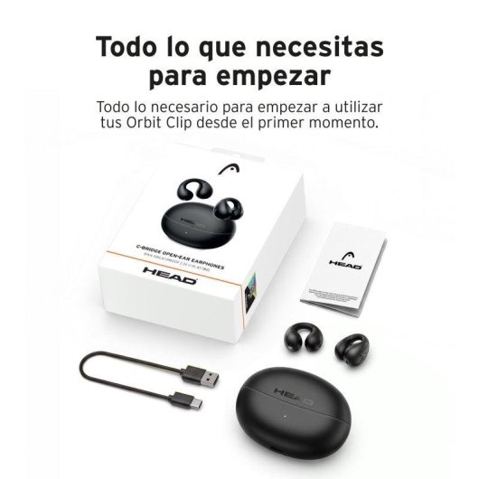 Auriculares Head Orbit Clip inalámbricos abiertos para deporte, ENC e IPX4, 24 h