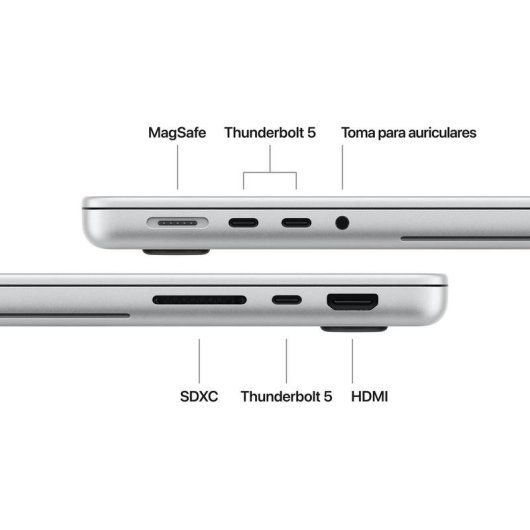 Apple MacBook Pro PROLED XDR Táctil 14" M5 Max 18 núcleos 36GB 2TB SSD GPU 32 núcleos Plata