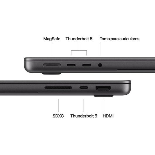 Apple MacBook Pro PROLED XDR Táctil 14" M5 Pro 15 núcleos 24GB 1TB SSD GPU 16 núcleos Negro espacial