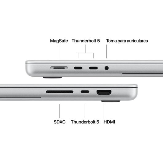Apple MacBook Pro PROLED XDR Táctil 16" M5 Pro 18 núcleos 24GB 1TB SSD GPU 20 núcleos Plata