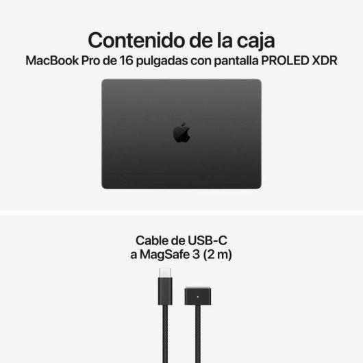Apple MacBook Pro PROLED XDR Táctil 16" M5 Max 18 núcleos 36GB 2TB SSD GPU 32 núcleos Negro espacial