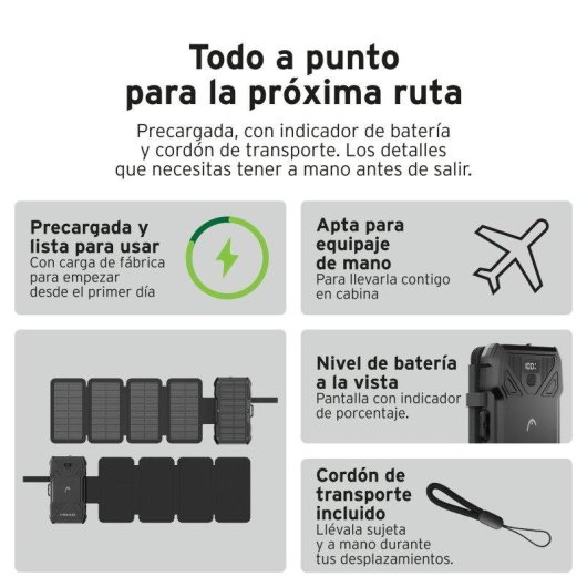 Power Bank HEAD Trek 20.000 mAh 22 W Carga solar