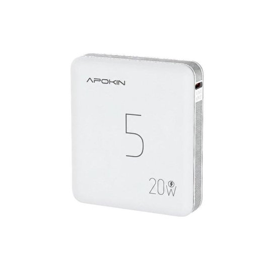 Power Bank Apokin 5000 mAh 20 W Idonea per aereo Bianca
