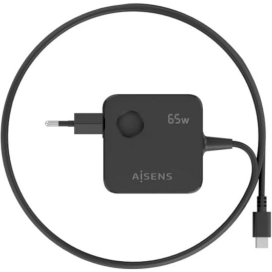 Cargador de pared Aisens GaN 65 W PD3.0 USB-C 1,5 m Negro