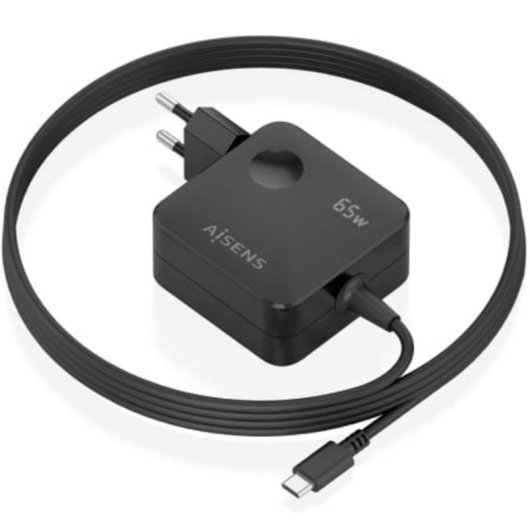 Cargador de pared Aisens GaN 65 W PD3.0 USB-C 1,5 m Negro