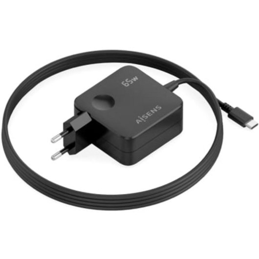 Cargador de pared Aisens GaN 65 W PD3.0 USB-C 1,5 m Negro