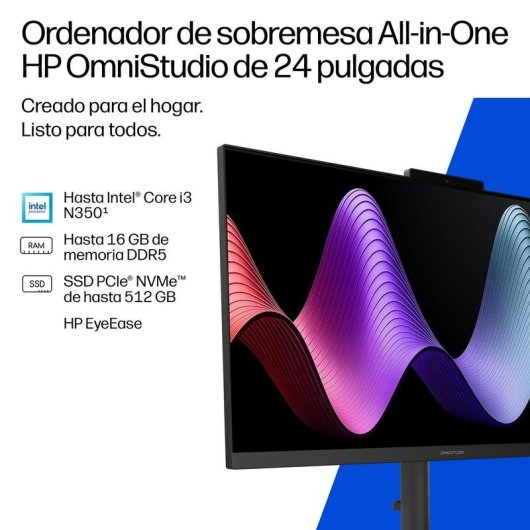 PC Tout-en-un HP OmniStudio Intel Core 3 100U 8Go 512Go SSD 23,8" Windows 11 Home