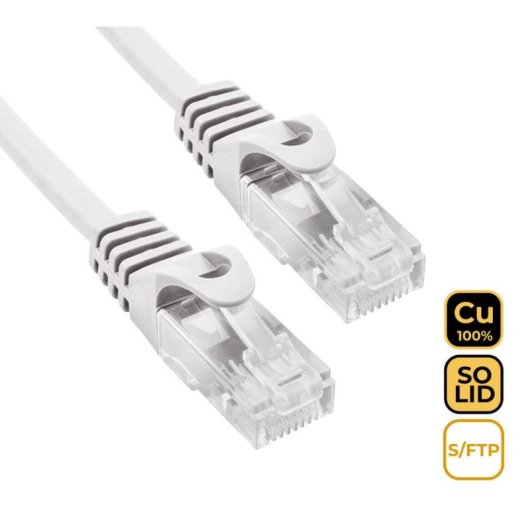 Cable de red Phasak S/FTP Cat.6A Cobre LSZH 0,5 m Gris