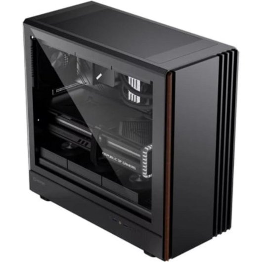Caja semitorre Hiditec ORIGIM ATX con madera, USB-C y 3 ventiladores PWM