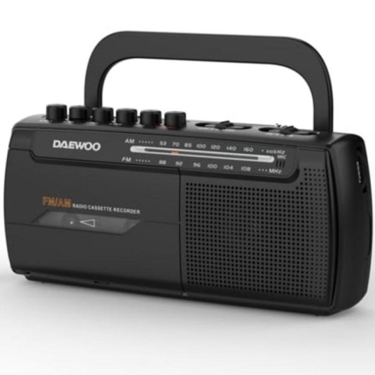 Tragbares Daewoo DW1108 AM/FM Kassettenradio mit integriertem Mikrofon