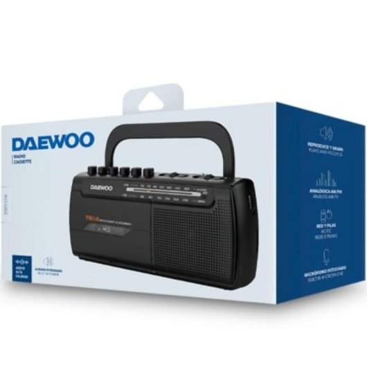 Tragbares Daewoo DW1108 AM/FM Kassettenradio mit integriertem Mikrofon