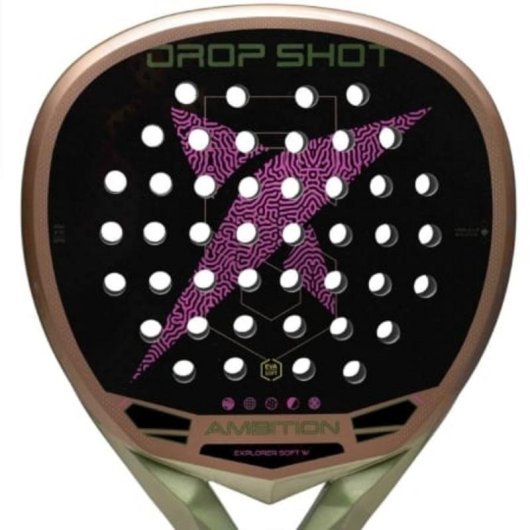 Pala de Pádel Drop Shot Explorer Soft Woman Lágrima 355-365 g Marrón y Púrpura