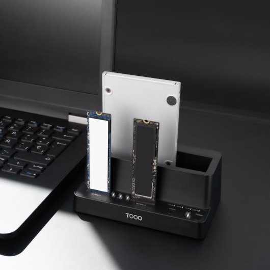 Docking station TooQ TQDS-502B USB-C NVMe con clonazione