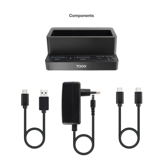 Docking station TooQ TQDS-502B USB-C NVMe con clonazione