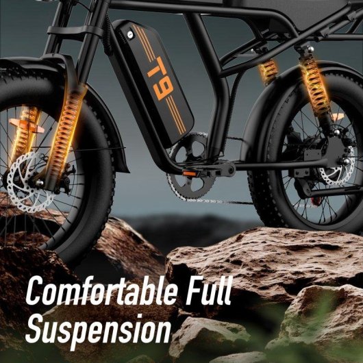 Bicicleta Eléctrica URLIFE T9 Neumáticos 20" Suspensión Total 100 km