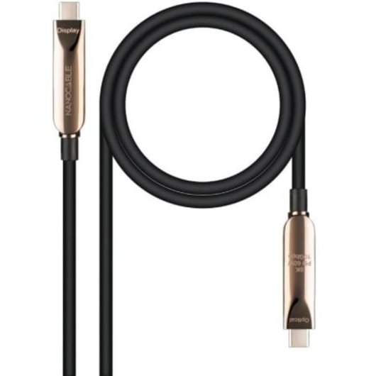 Cable USB-C Nanocable AOC USB 3.2 Gen 2x1 15 m 60 W 10 Gbps 8K a 60 Hz negro