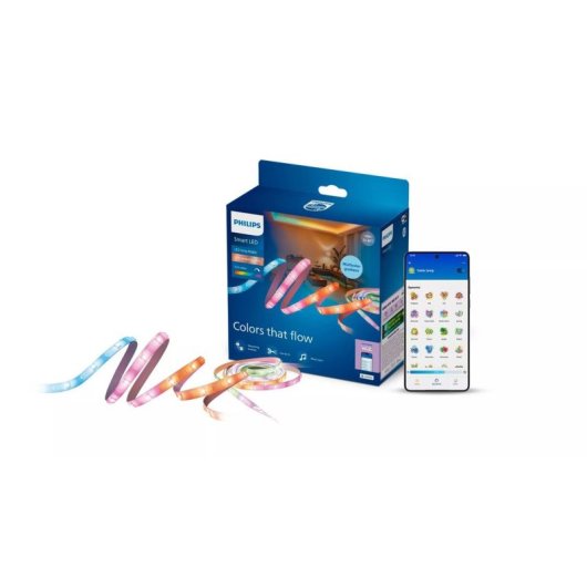 Ruban LED RGBIC Philips Connected by WiZ 2x5m Type-C Blanc