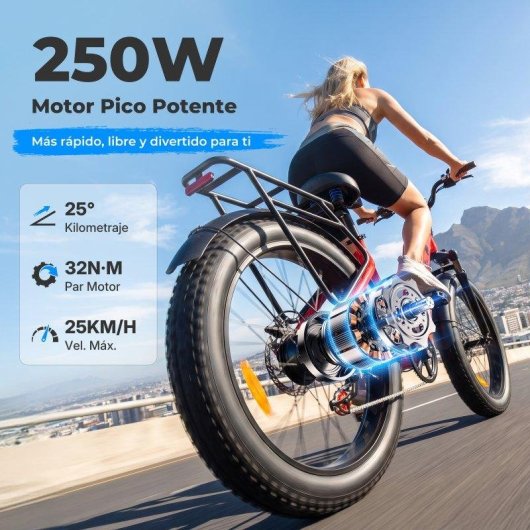 Bicicletta elettrica Aairsk 250 W 48 V 20 Ah 26 x 3,0 rossa