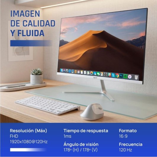 Monitor IGGUAL ML24SW 23,8" FullHD 120 Hz IPS 1 ms blanco